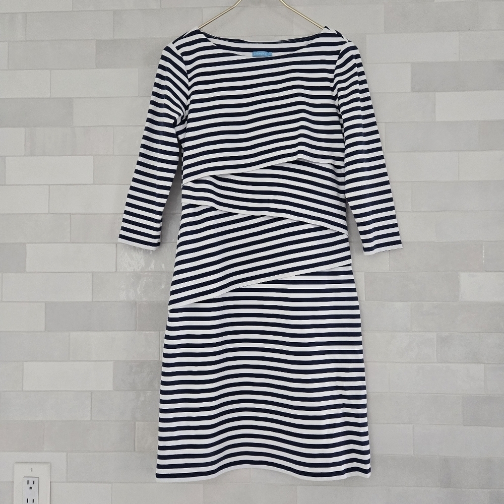 J. McLaughlin Nicola Tiered Layered Wrap Dress 3/4 Sleeve Knee Length Mini Small - Picture 4 of 9